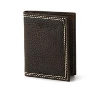 Wrangler Portefeuille à deux volets pour homme avec pince à billets et fenêtre d'identité, cuir véritable, minimaliste, cadeau pour lui, marron, taille unique