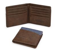 Wrangler Portefeuille en cuir à deux volets pour homme - Portefeuille occidental minimaliste avec poche avant avec porte-cartes et fente pour argent et organisateur de cartes de crédit, cadeau élégant