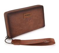 Wrangler Portefeuille long pour femme Grande capacité, B-marron., 8.3" X 4.75" X 1, Minimaliste
