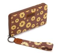 Wrangler Portefeuille long pour femme Grande capacité, Marguerite marron, Western