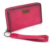 Wrangler Portefeuille pour femme avec dragonne et porte-cartes de crédit - Grande capacité, B-Hot Pink, Minimaliste