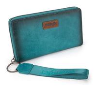 Wrangler Portefeuille pour femme avec dragonne et porte-cartes de crédit - Grande capacité, B-turquoise, Minimaliste