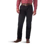 Wrangler Riata Pleated Relaxed Fit Casual Pant Pantalons, Noir, 34W / 32L Homme