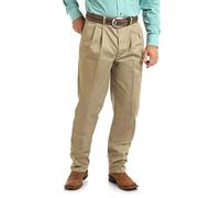 Wrangler Riata Pleated Relaxed Fit Casual Pant Slip, Kaki, 42 W/34 L Homme