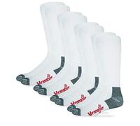 Wrangler Riggs Men's Non-Binding Boot Work Cotton Cushion Smooth Toe Socks 4 Pair Pack, White, Large