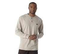 Wrangler Riggs Workwear by Men's Long Sleeve Henley,Oatmeal Heather,2X-Large