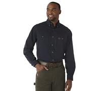 Wrangler Riggs Workwear Chemise de travail à manches longues en sergé, style bûcheron, pour homme, bleu marine, Taille L Hauteur