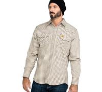 Wrangler Riggs Workwear Chemise Ignifuge à Manches Longues et Deux Poches à Boutons-Pression pour Homme, Kaki/Blanc, Taille L