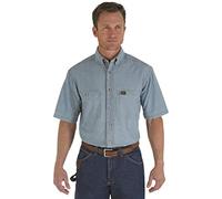 Wrangler Riggs Workwear Chemise de Travail à Manches Courtes en Chambray pour Homme - Bleu - XX-Large