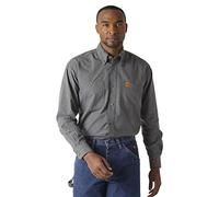 Wrangler Riggs Workwear Men's FR Flame Resistant Long Sleeve Two Pocket Work Shirt, Slate Grey, XX-Large