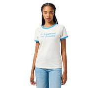 Wrangler Ringer Tee T-Shirt, Blanc Vintage, S Femmes