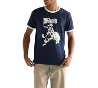 Wrangler Ringer Tee T-Shirt, Bleu Marine, XL Hommes