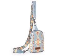 Wrangler - Sac à bandoulière Southwest à motif aztèque - Sac à bandoulière tendance, Jean, Taille unique