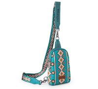Wrangler - Sac à bandoulière Southwest à motif aztèque - Sac à bandoulière tendance, Turquoise foncé, Taille unique