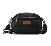 Wrangler Sac à bandoulière tendance pour femme avec large sangle, Noir rétro., Small