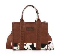 Wrangler Sac à main pour femme - Sac fourre-tout moyen avec poignée sur le dessus, Marron vache, Medium-10.6 inch