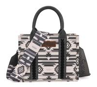 Wrangler Sac fourre-tout aztèque pour femme, sac à main et sac à main bohème, Angel Diamond Sangle de guitare Noir, Small