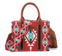 Wrangler Sac fourre-tout aztèque pour femme, sac à main et sac à main bohème, Angel Diamond Sangle de guitare Bordeaux, Small