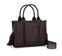Wrangler - Sac fourre-tout vintage pour femme, imprimé vache avec poignée sur le dessus, Sangle pour guitare café M, Medium