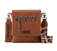 Wrangler Sacoche Sac à bandoulière pour femme - Sac à main tissé occidental avec sangle de guitare, Marron Taos Foncé