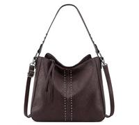Wrangler - Sacs à main en cuir végétalien avec poignée sur le dessus pour femme, noir uni, Large