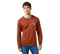 Wrangler Small Logo Crew Maillot de survêtement, Paprika fumé, L Homme