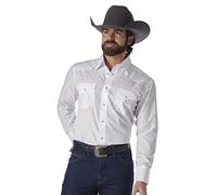 Wrangler Sport Western Chemise à Manches Longues et Boutons-Pression à Deux Poches, Blanc, XXL Homme