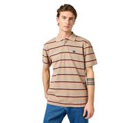 Wrangler Stripe Polo Shirt, Kaki, L Hommes