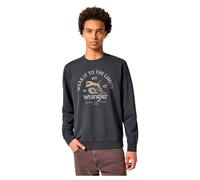 Wrangler Sweat-Shirt à col Ras-du-Cou Maillot de survêtement, Faded Black, L Homme