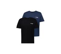 WRANGLER T-Shirt '2PACK SIGN OFF TEE' bleu-gris / noir / blanc, Taille L