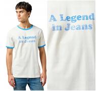 Wrangler T-Shirt Ringer pour Homme, Blanc Vintage, XL