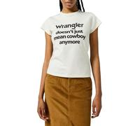 Wrangler T-Shirt Shrunken Band pour Femme, Blanc Vintage, XL