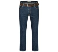 Wrangler Texas Jean stretch pour homme Coupe droite Coupe droite Différents délavages Avec ceinture en noir ou marron, Darkstone + ceinture marron, 46W / 32L