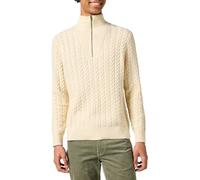 Wrangler Tricot Demi-zippé Maillot de survêtement, Ecru, L Homme