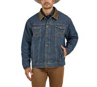 Wrangler Veste en jean doublée western coupe cowboy pour homme, Denim/couverture, Large