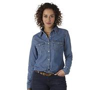 Wrangler Western Long Sleeve Denim Snap Shirt Chemise, XL Femme