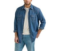 Wrangler Western Men's Denim Collection Snap Shirt, Dark Wash Denim, Large