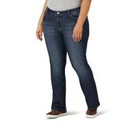 Wrangler Jean Droit Taille mi-Haute Plus, Noir foncé, 26 W/34 L Femme