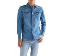Wrangler Western Shirt, Mid Light Wash, XXL Homme