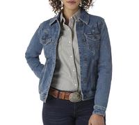 Wrangler Womens Retro Western Denim Jacket, Dark Denim, X-Large US