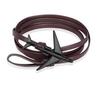 Wrap Bracelet Homme Cuir Avion Ancre Noir Marron