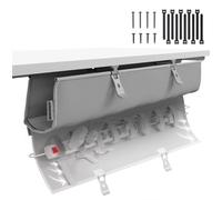 Wrap - Goulotte Passe-câbles Rabattable des Deux côtés, 94 cm, Grise | Rangement sous plateau pour multiprises et chargeurs, montage rapide, réutilisable, design minimaliste