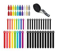 Wrap-It Storage Lot économique de 40 attaches de câble auto-agrippantes, 20 étiquettes de câble, rouleau auto-agrippant perforé de 3,7 m - Pour la maison, le bureau, le câble, l'organisation de