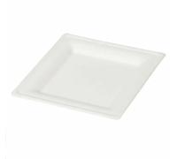 Wrap n Pac Lot de 50 assiettes carrées jetables et biodégradables en bagasse de canne à sucre de 20,3 cm pour fête de mariage