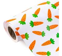 WRAPAHOLIC Rouleau de papier cadeau de Pâques - 43,2 cm x 10 m - Motif carottes de Pâques pour anniversaire, fête prénatale, papier cadeau de Pâques