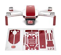 Wrapgrade Skin Ensemble d'autocollants compatible avec DJI Mini 2 | Couleur d'accent (JAPAN RED)
