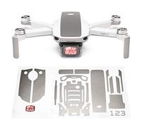 Wrapgrade Skin Ensemble d'autocollants Compatible avec DJI Mini 2 | Couleur d'accent (Titanium)