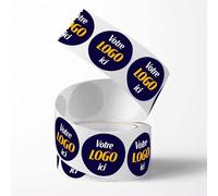 Wraplab 100 Étiquettes Personnalisées en Rouleau - Autocollants Idéaux pour Entreprises, Commerces, Mariages ou Anniversaires