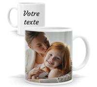 Wraplab Mug personnalisé avec Texte et Photo - Tasse personnalisable - Idée cadeau Noël, naissance, collègue, retraite, anniversaire, saint-valentin pour homme ou femme