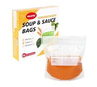 WRAPOK Lot de 40 sacs de congélation réutilisables avec fermeture éclair - 500 ml